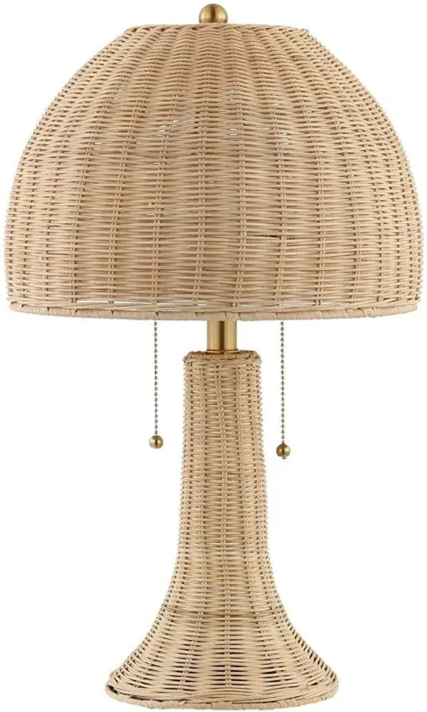 Thatcher Wicker Mushroom Table Lamp - Natural - Brown