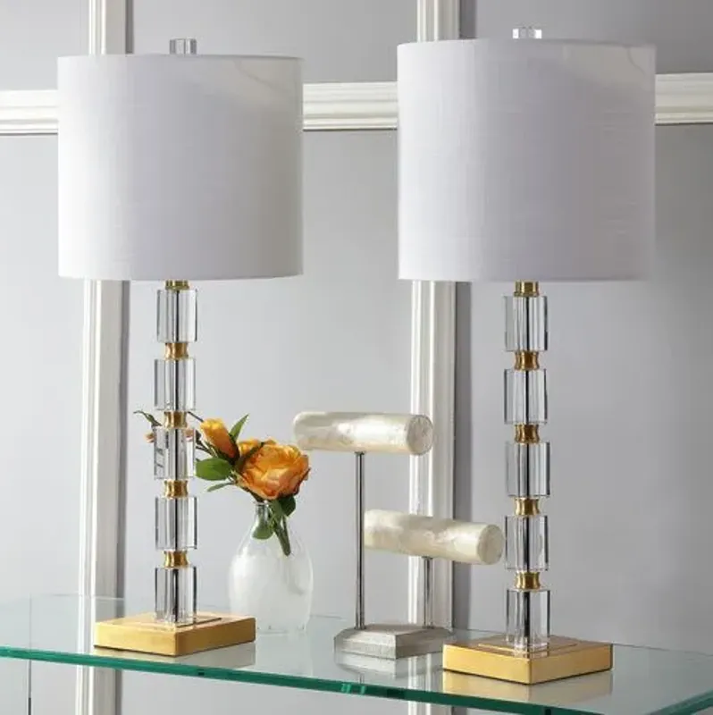 Set of 2 Odette Table Lamps - Clear/Gold