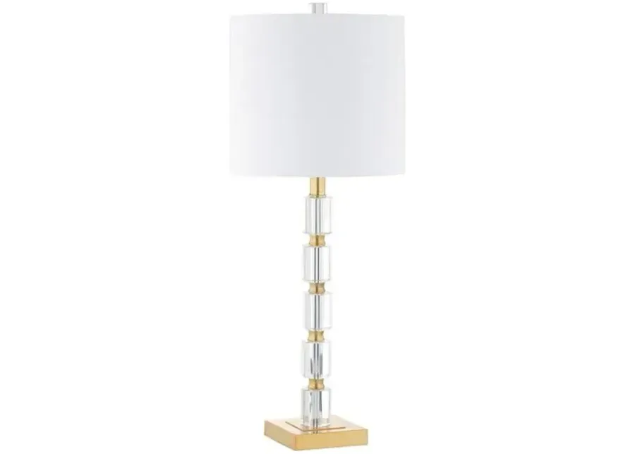 Set of 2 Odette Table Lamps - Clear/Gold