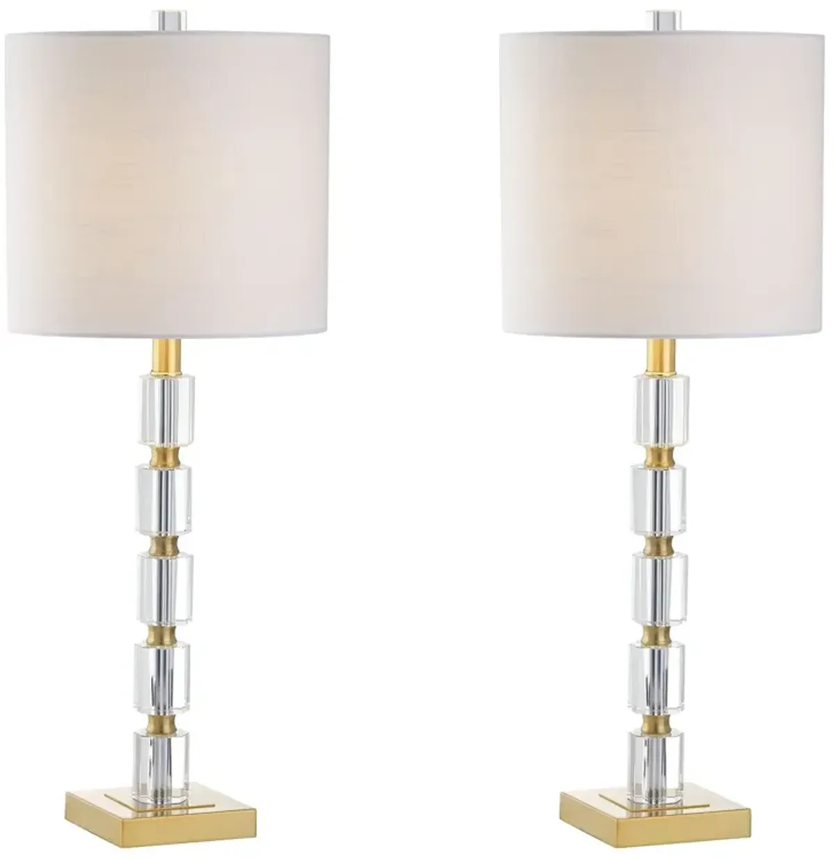 Set of 2 Odette Table Lamps - Clear/Gold