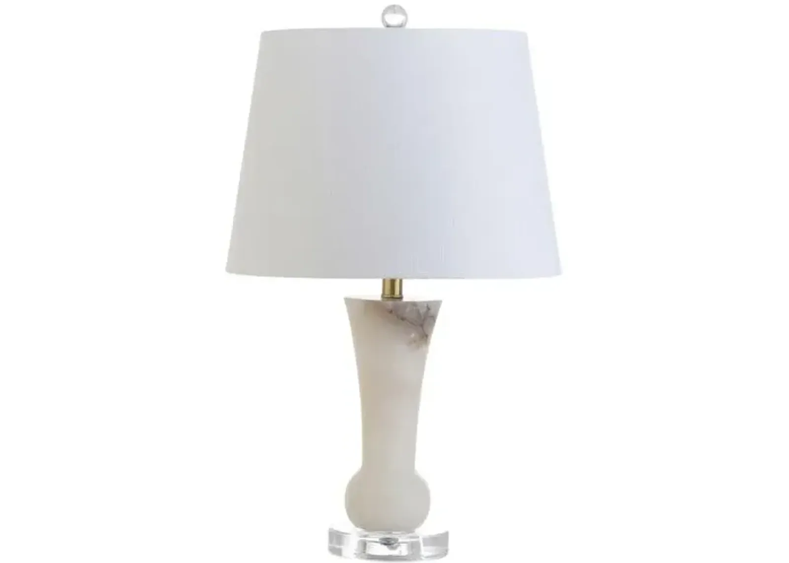 Tallulah Alabaster Table Lamp - White/Gold Leaf