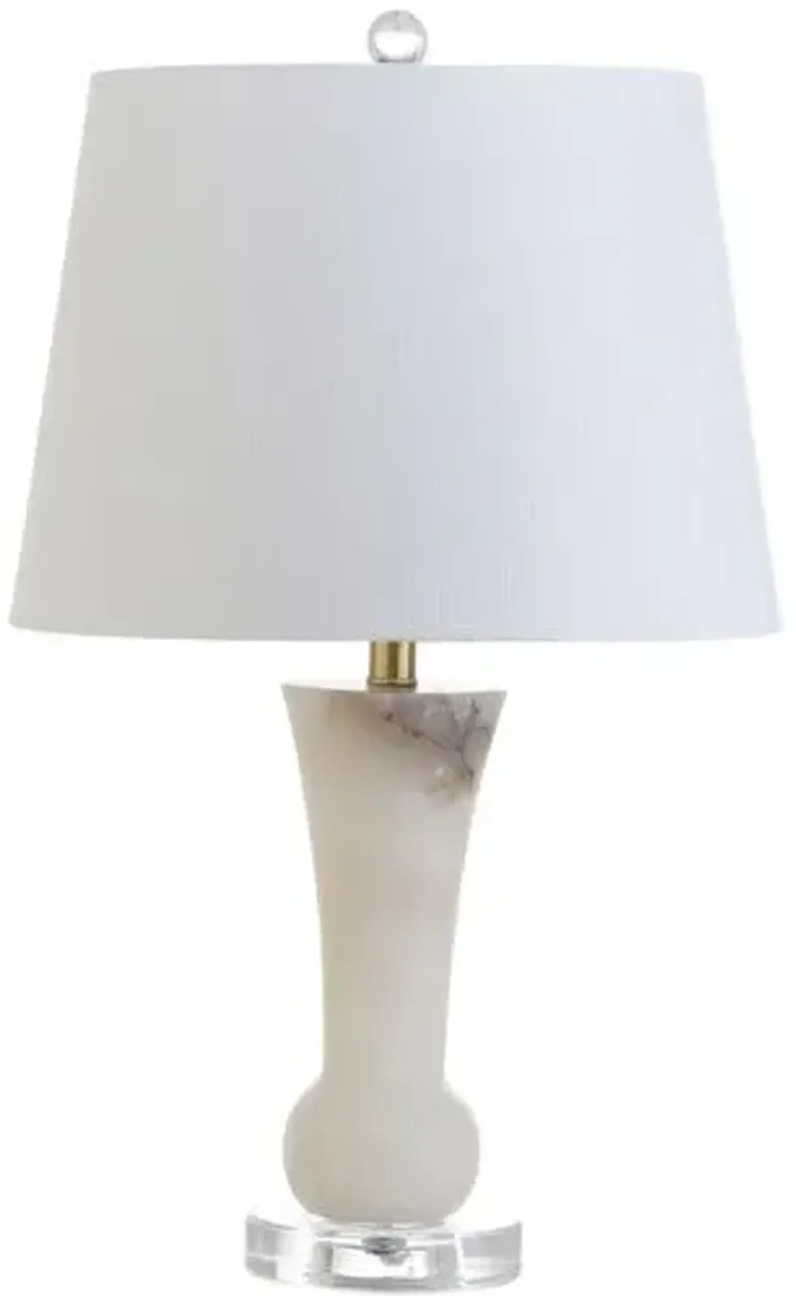 Tallulah Alabaster Table Lamp - White/Gold Leaf