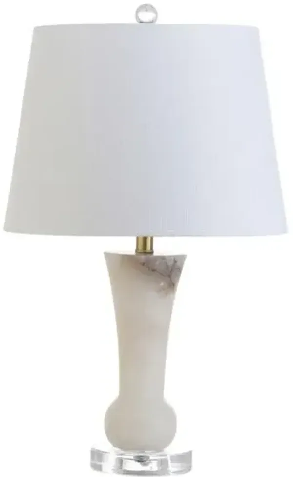 Tallulah Alabaster Table Lamp - White/Gold Leaf