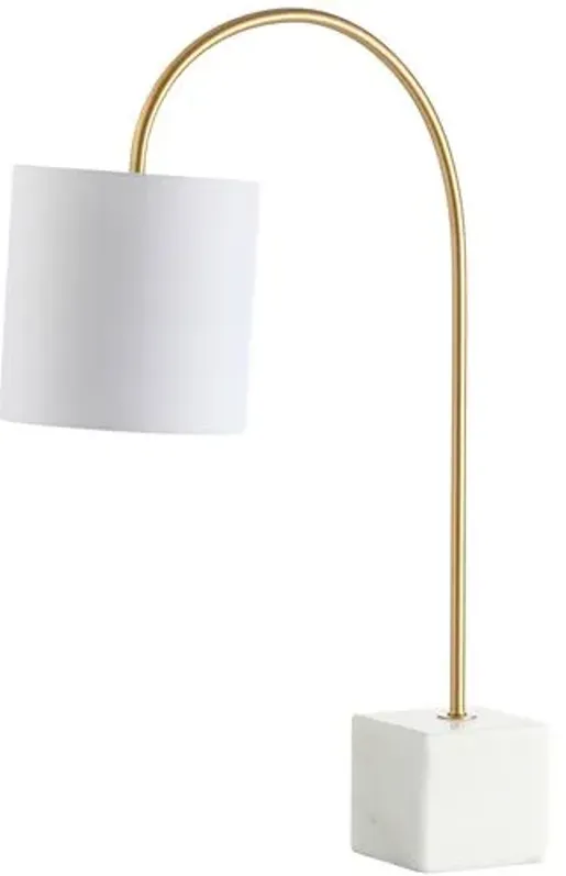 Rosalind Marble Table Lamp - White/Brass Gold