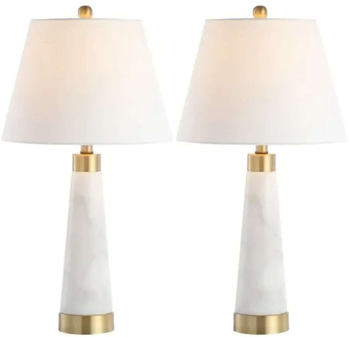 Set of 2 Gracia Marble Table Lamps - White