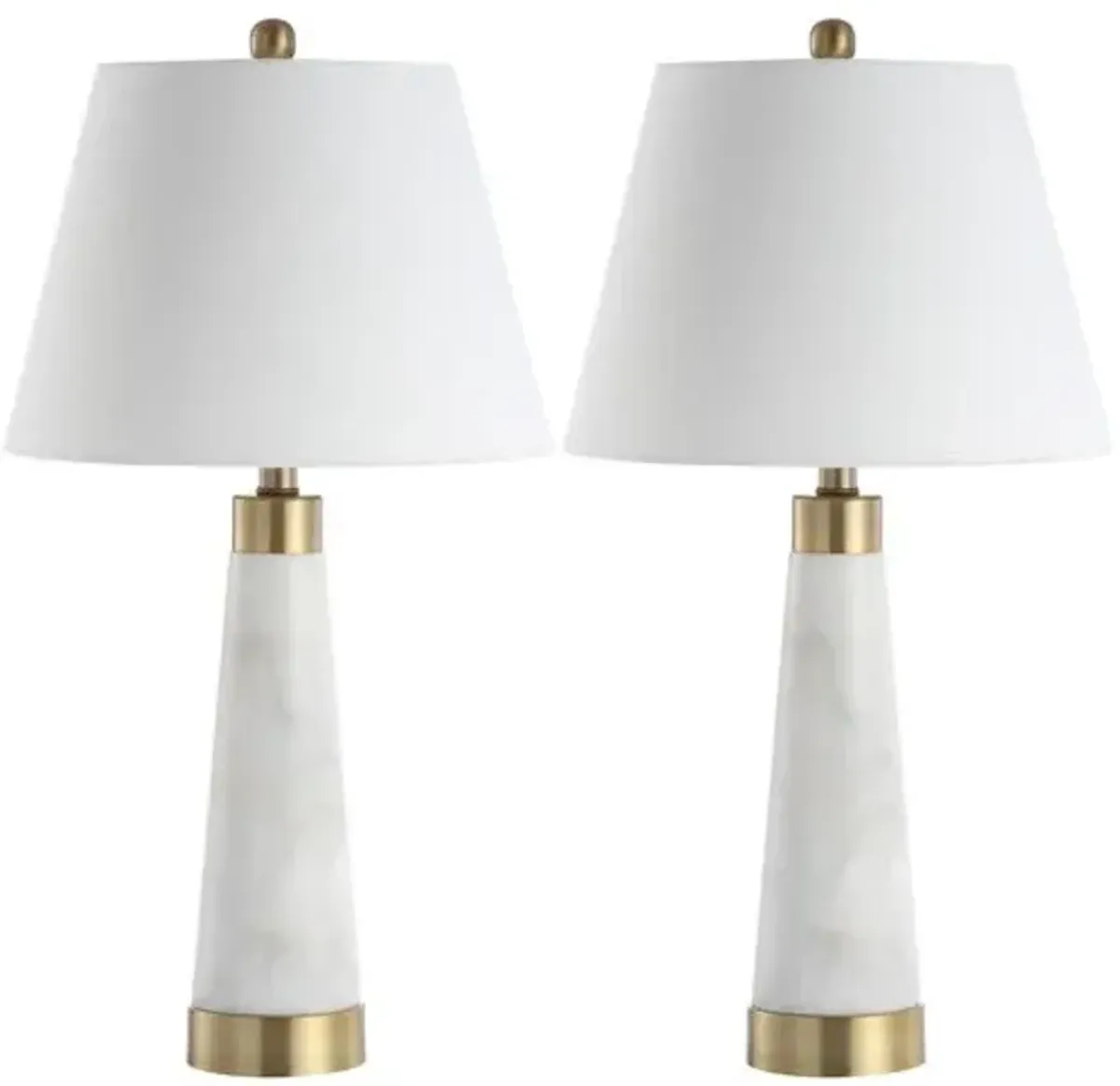 Set of 2 Gracia Marble Table Lamps - White