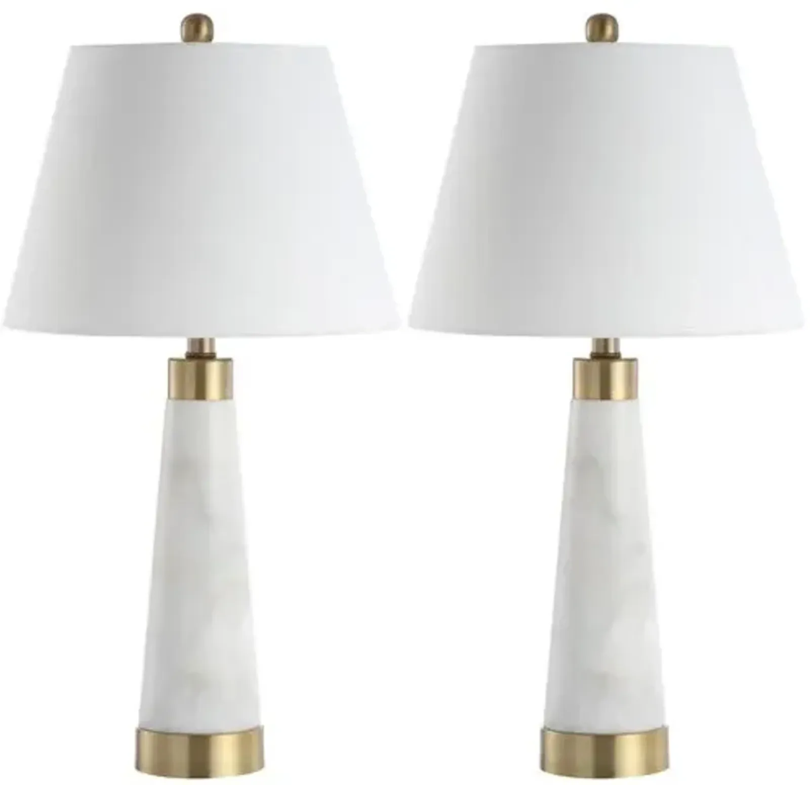 Set of 2 Gracia Marble Table Lamps - White