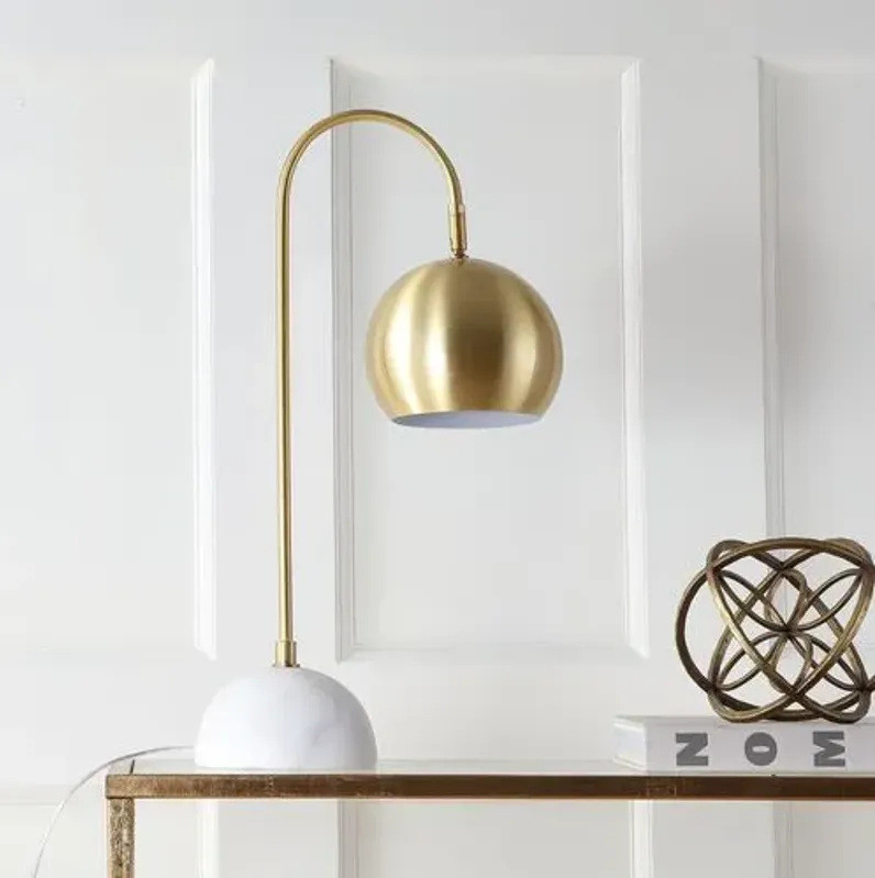 Vivica Marble Table Lamp - Brass Gold/White