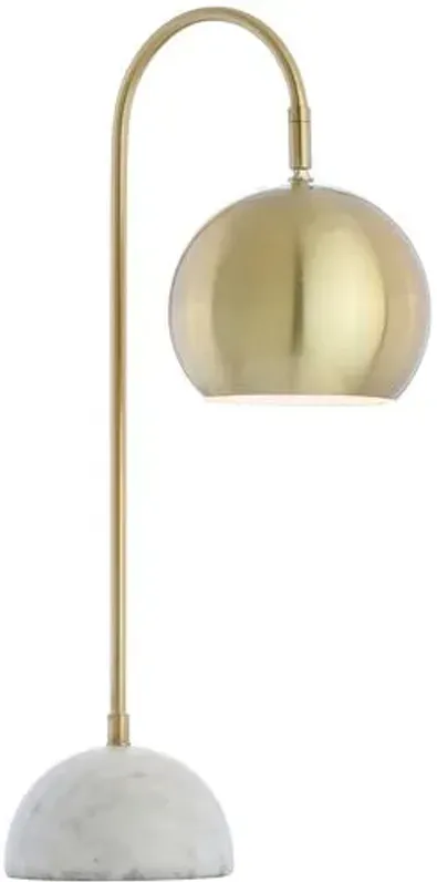 Vivica Marble Table Lamp - Brass Gold/White