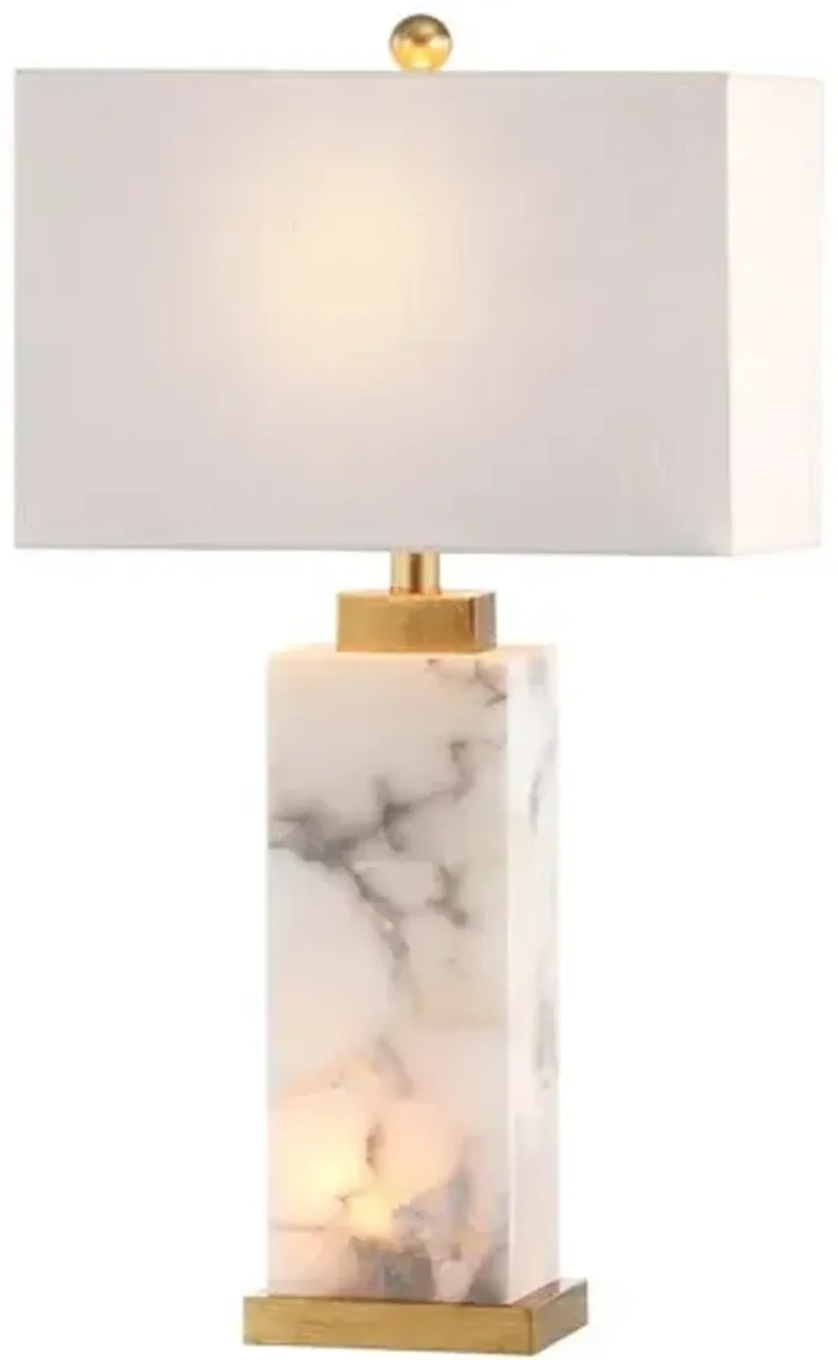 Kaiya Alabaster Table Lamp - White/Gold Leaf