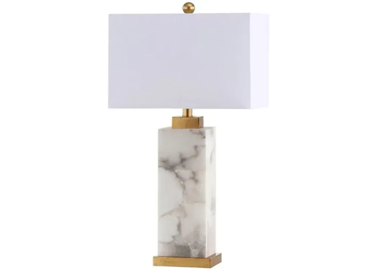 Kaiya Alabaster Table Lamp - White/Gold Leaf