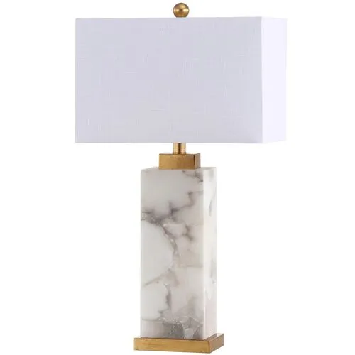 Kaiya Alabaster Table Lamp - White/Gold Leaf