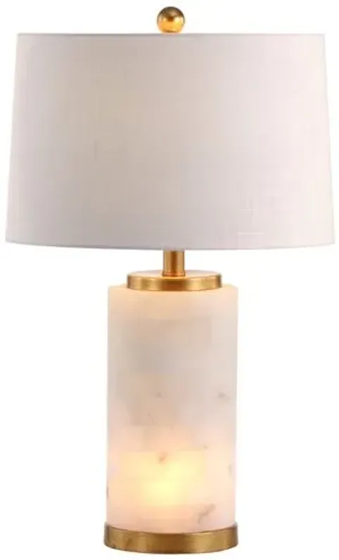 Tally Alabaster Table Lamp - White/Gold Leaf