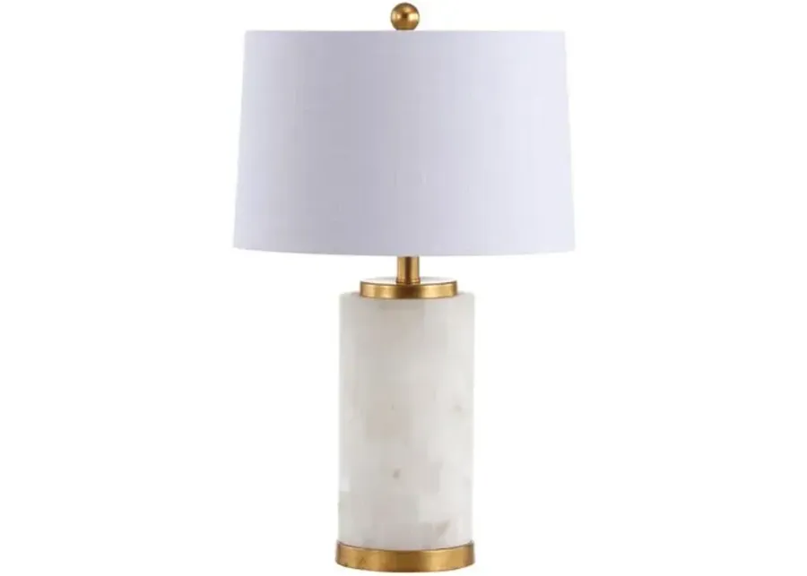 Tally Alabaster Table Lamp - White/Gold Leaf