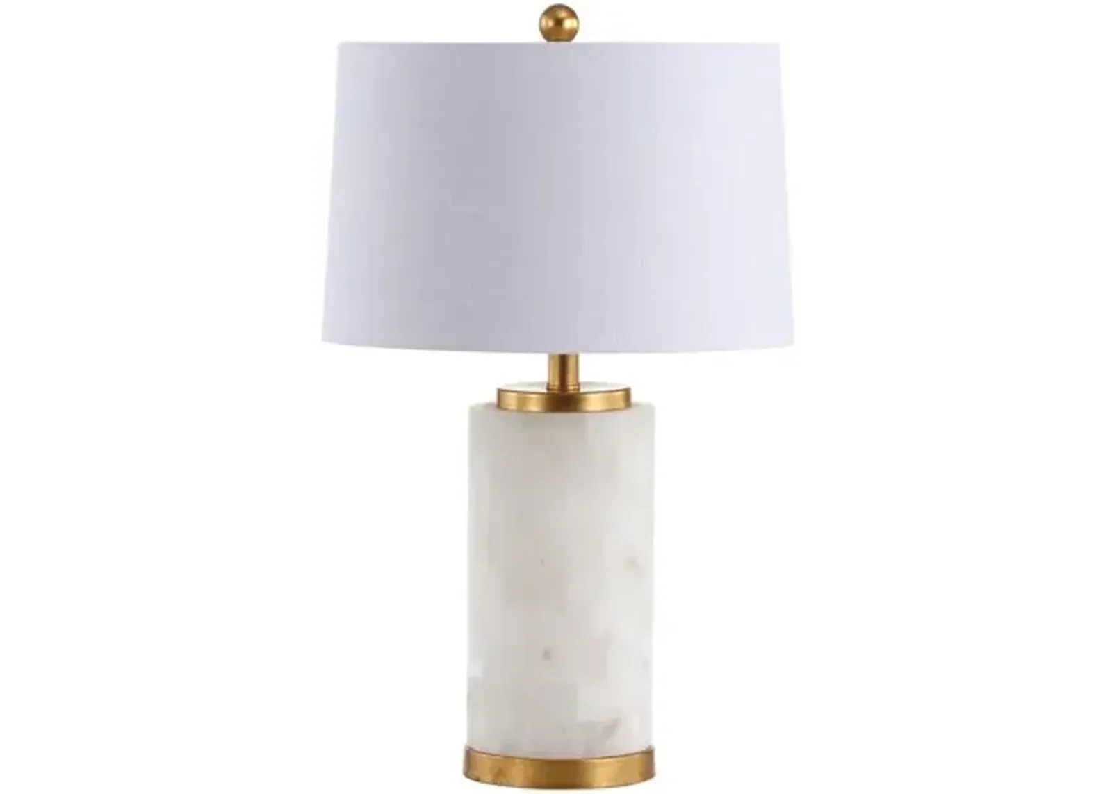 Tally Alabaster Table Lamp - White/Gold Leaf