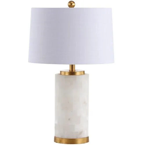 Tally Alabaster Table Lamp - White/Gold Leaf