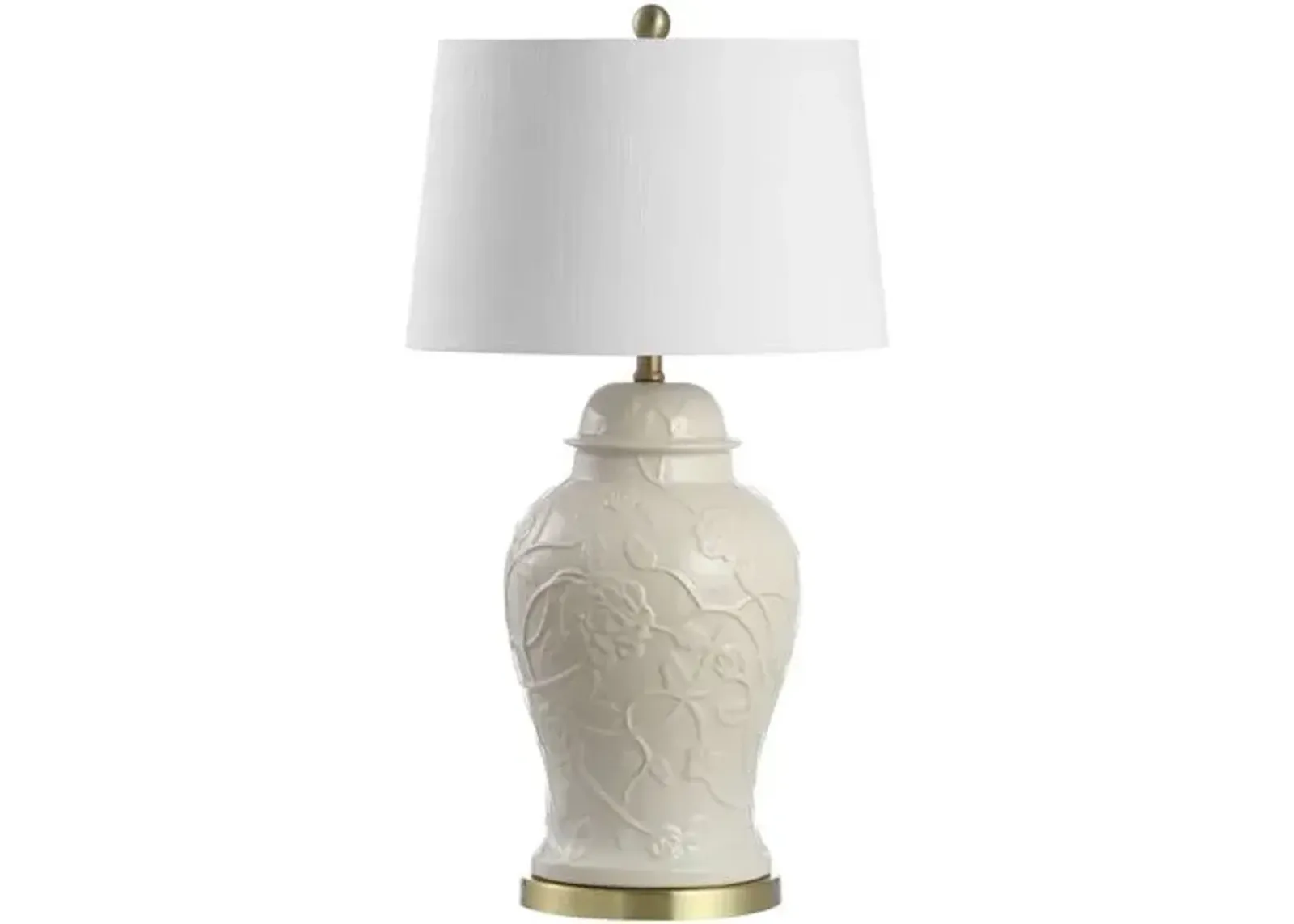 Fitzgerald Floral Table Lamp - Cream - Ivory