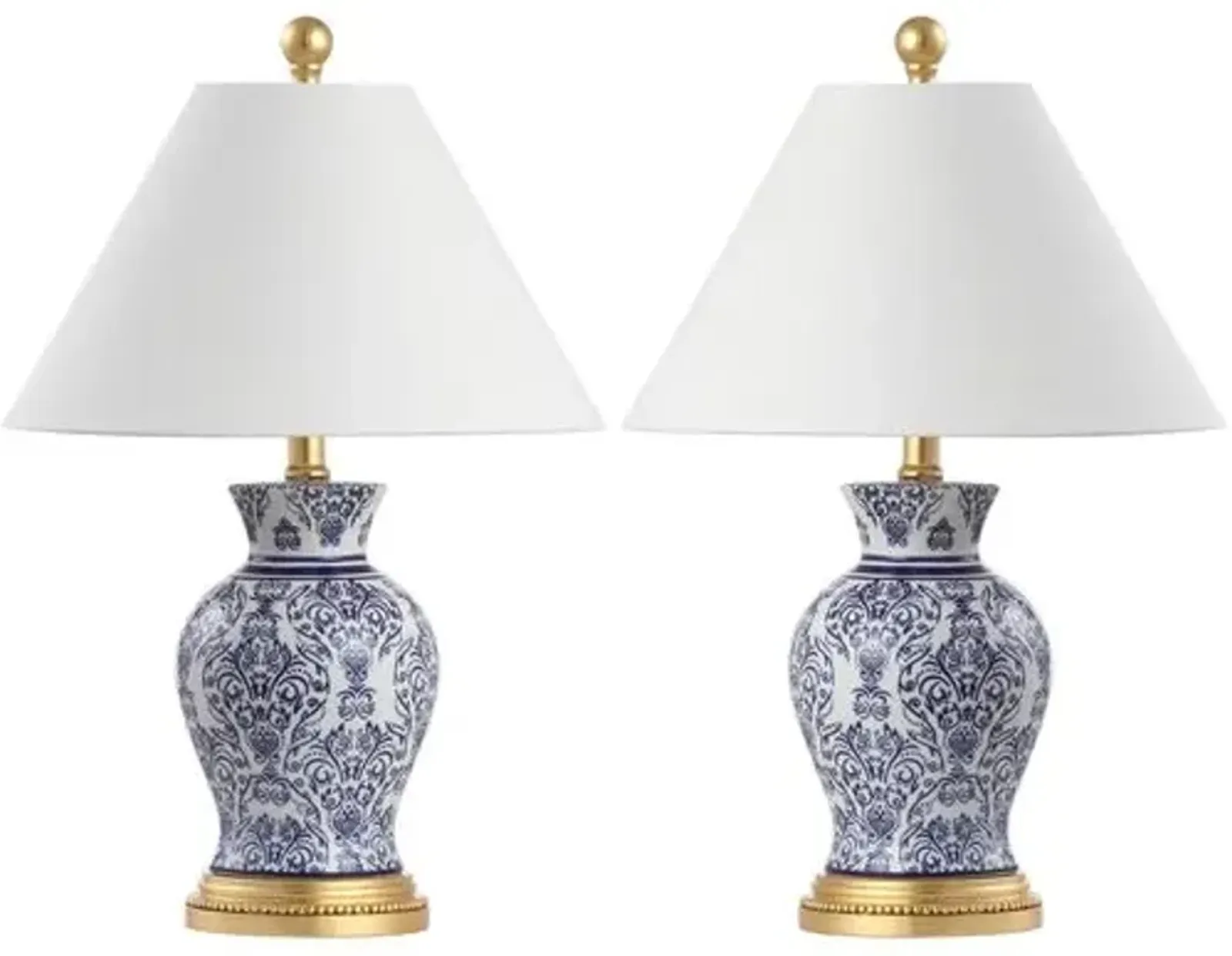 Set of 2 Sabine Chinoiserie Table Lamps - Blue/White