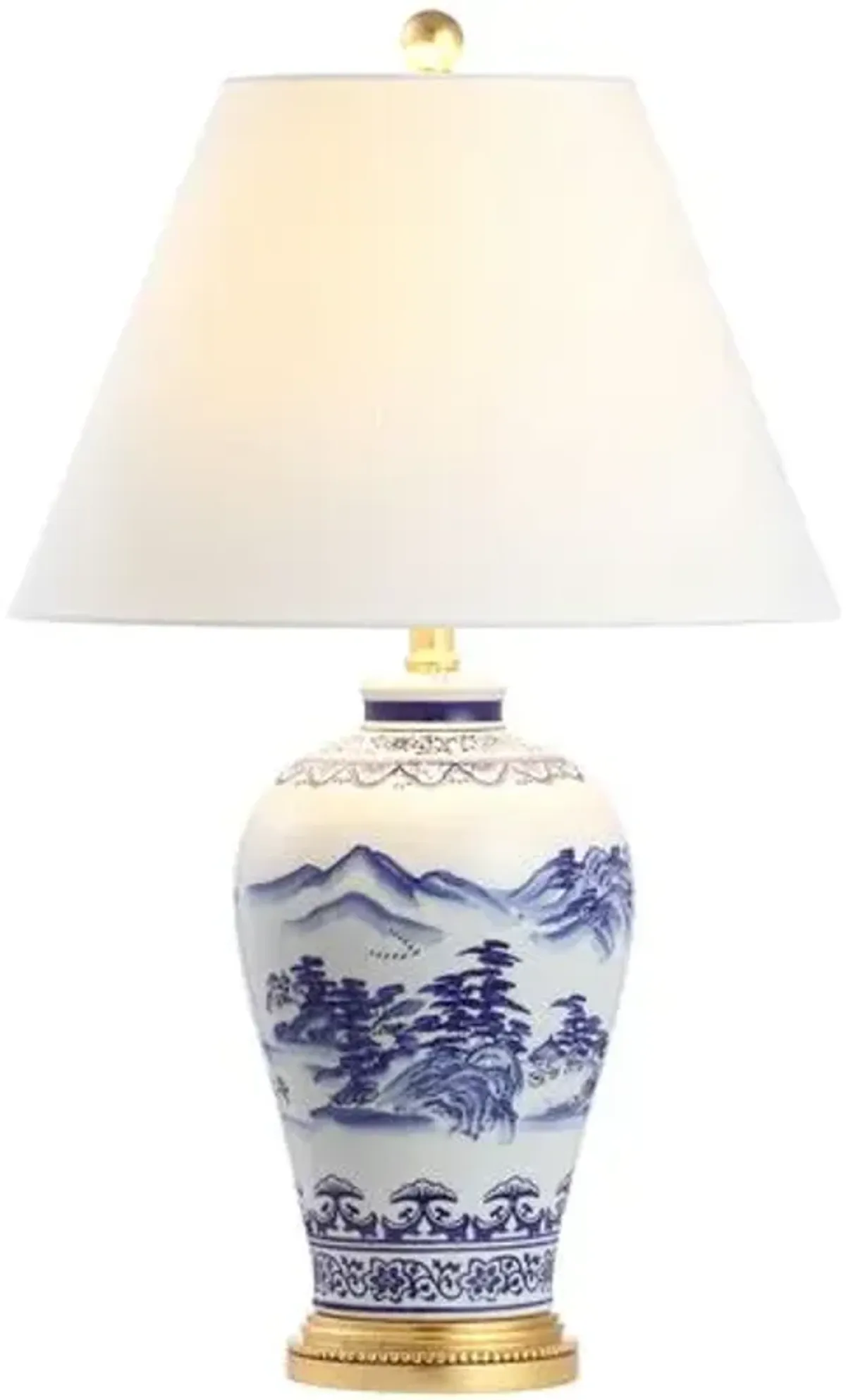 Vera Chinoiserie Table Lamp - Blue/White