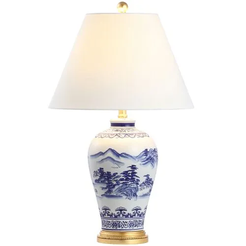 Vera Chinoiserie Table Lamp - Blue/White