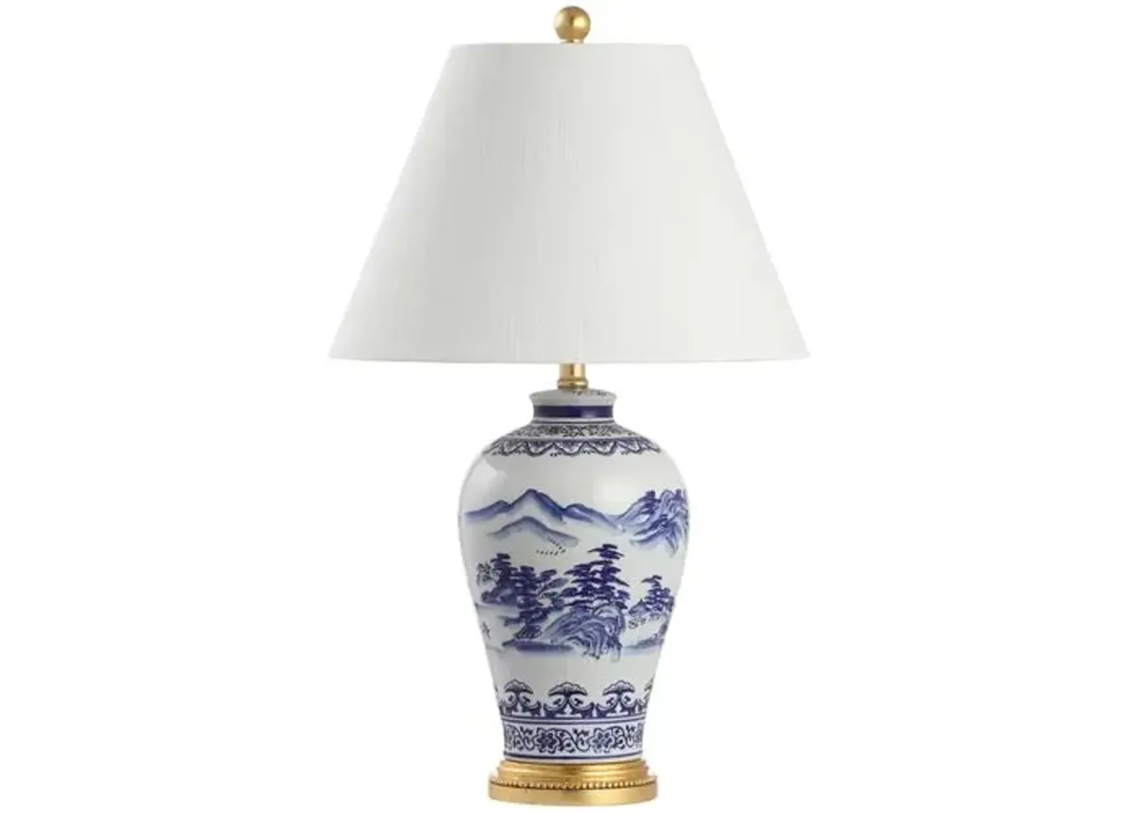 Vera Chinoiserie Table Lamp - Blue/White