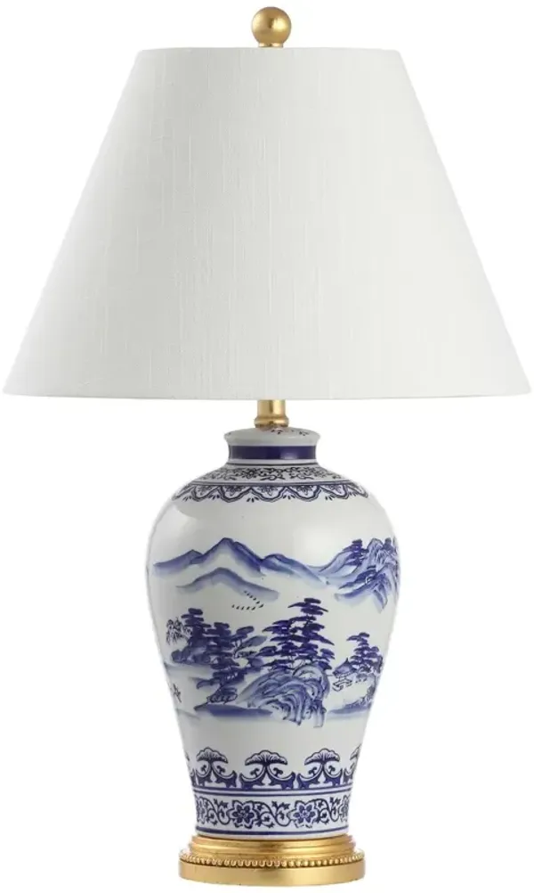 Vera Chinoiserie Table Lamp - Blue/White