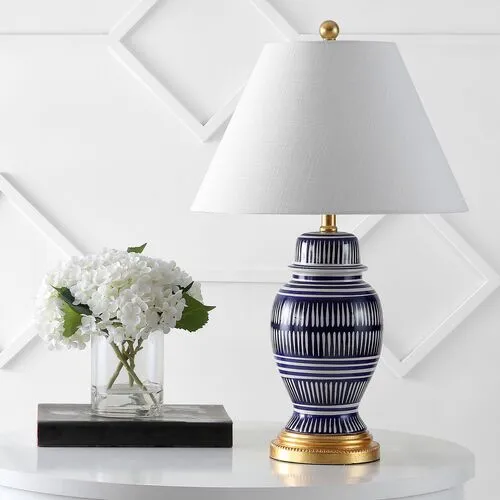 Hadley Table Lamp - Blue/White