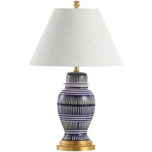 Hadley Table Lamp - Blue/White