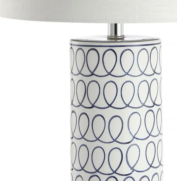 Lochlyn Table Lamp - White/Blue