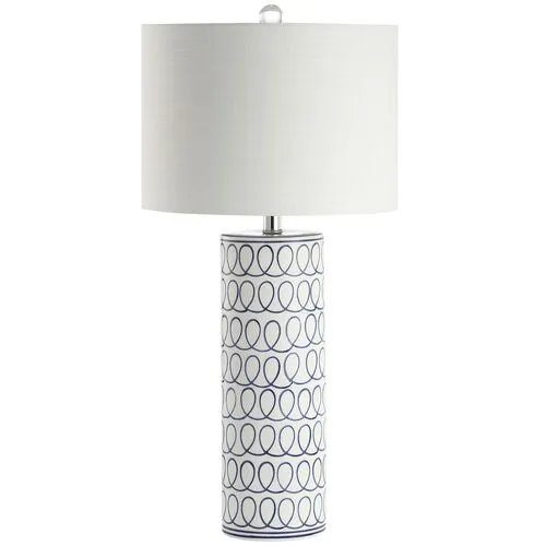 Lochlyn Table Lamp - White/Blue
