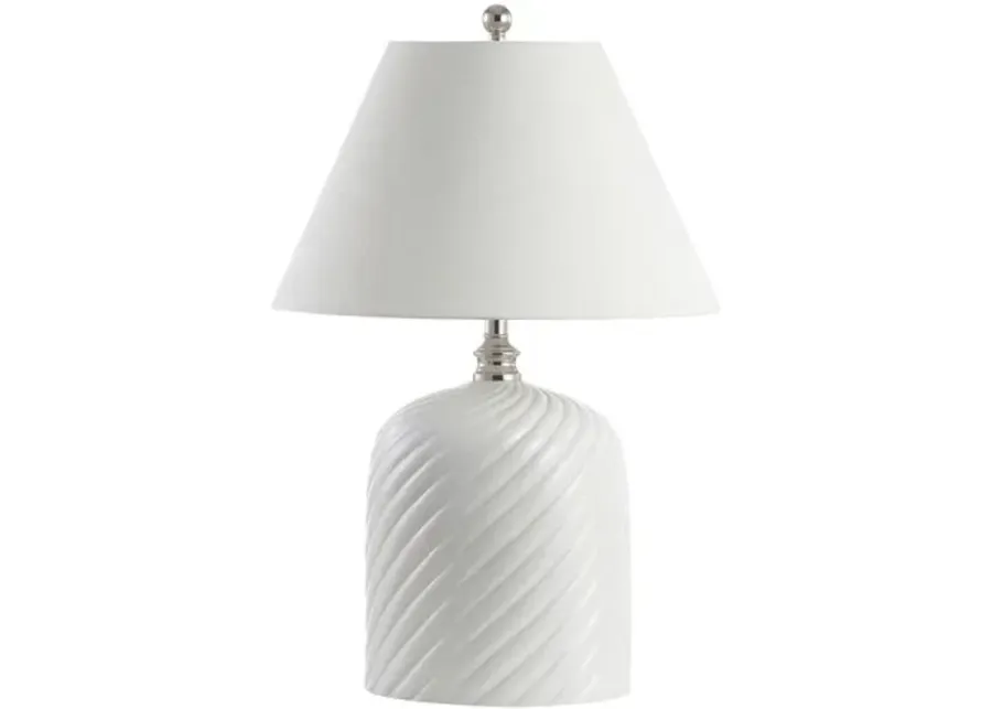 Nadir Swirl Table Lamp - White