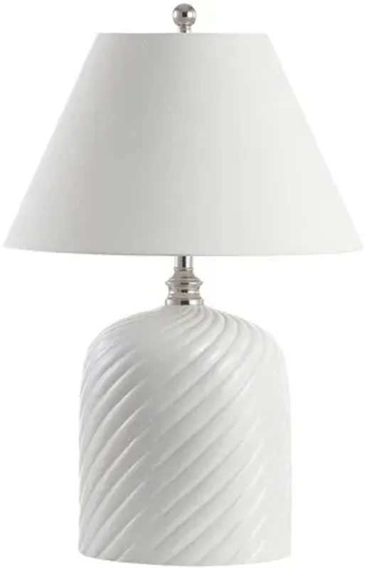 Nadir Swirl Table Lamp - White