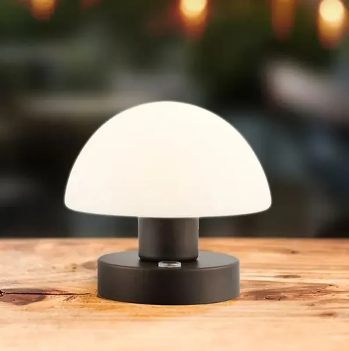 Xen Mushroom Portable Cordless LED Table Lamp - Black