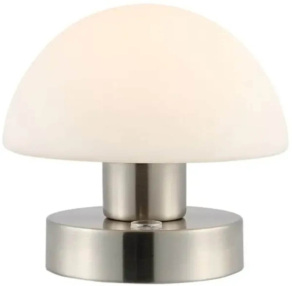 Xen Mushroom Portable Cordless LED Table Lamp - Silver