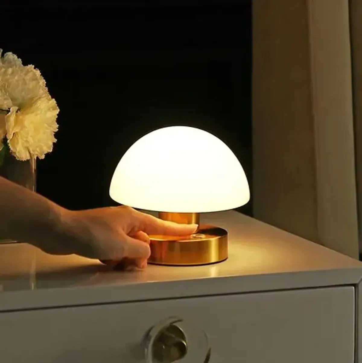 Xen Mushroom Portable LED Table Lamp - Gold