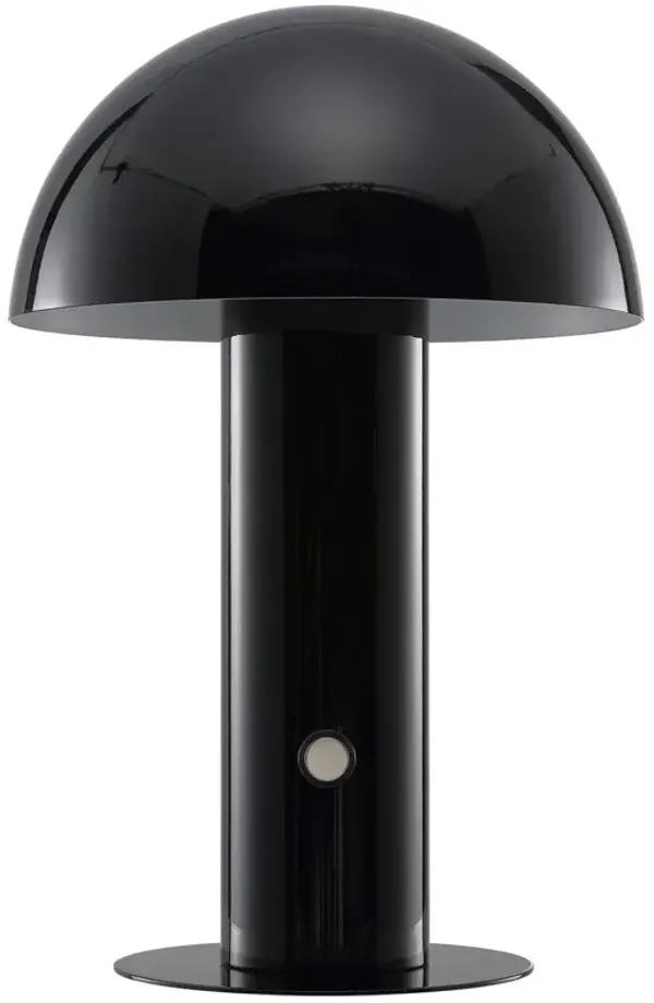 Colter Mushroom Portable Cordless LED Tall Table Lamp - Black