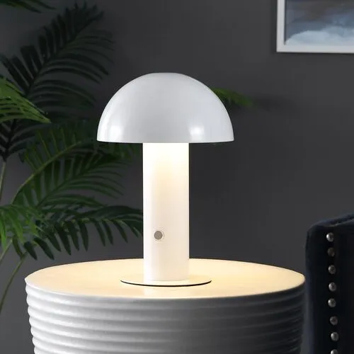 Colter Mushroom Portable LED Tall Table Lamp - White