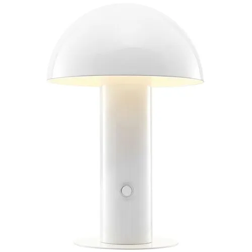 Colter Mushroom Portable LED Tall Table Lamp - White