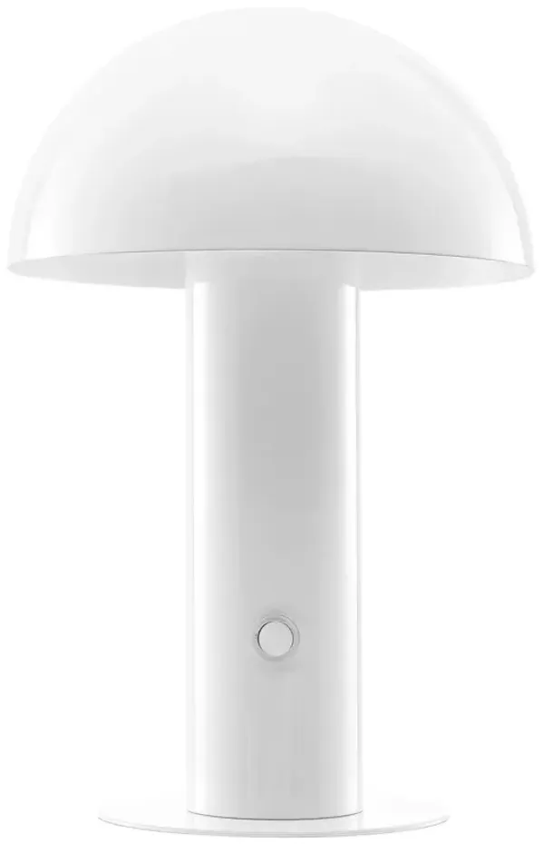 Colter Mushroom Portable Cordless LED Tall Table Lamp - White
