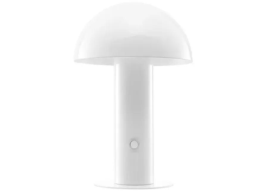 Colter Mushroom Portable LED Tall Table Lamp - White