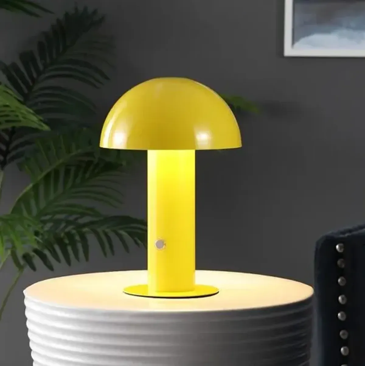 Colter Mushroom Portable LED Tall Table Lamp - Yellow