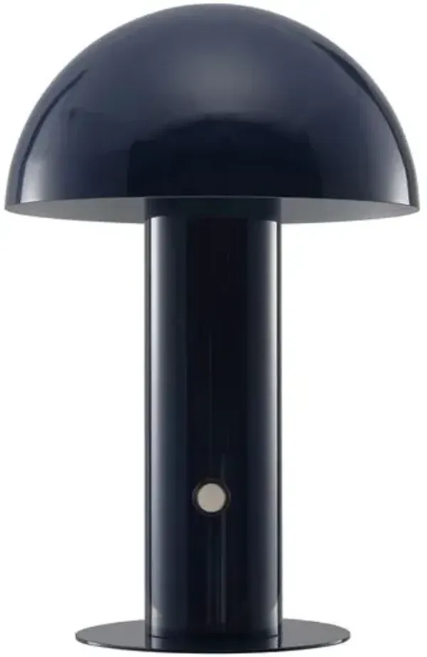 Colter Mushroom Portable Cordless LED Tall Table Lamp - Blue