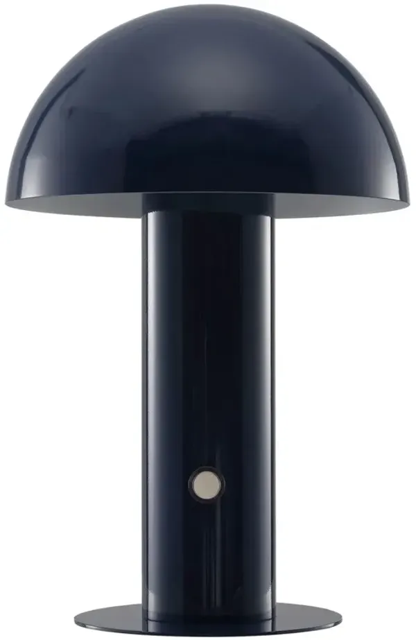 Colter Mushroom Portable Cordless LED Tall Table Lamp - Blue