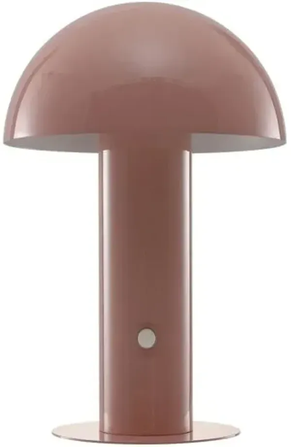 Colter Mushroom Portable Cordless LED Tall Table Lamp - Pink