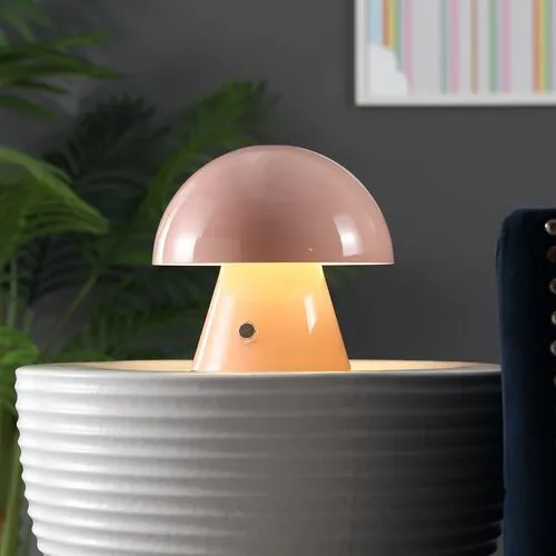 Colter Mushroom Portable LED Petite Table Lamp - Pink