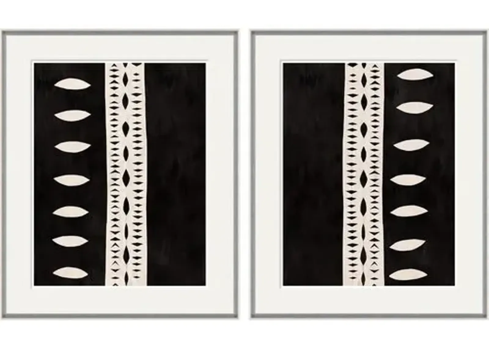 Paule Marrot - Striped Abstract I & II - Soicher Marin - Black