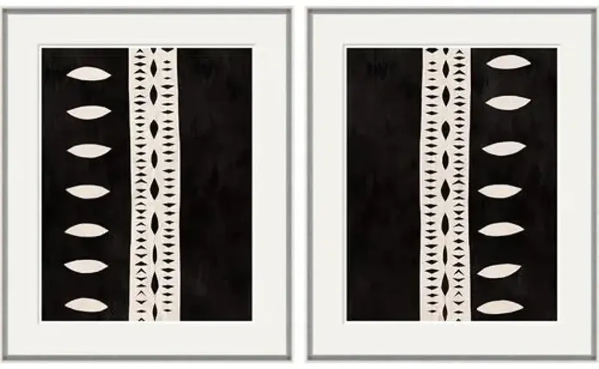 Paule Marrot - Striped Abstract I & II - Soicher Marin - Black