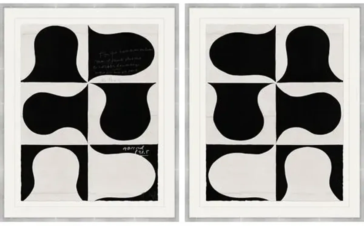 Paule Marrot - Black and White Abstract Series I & II Variation I - Soicher Marin