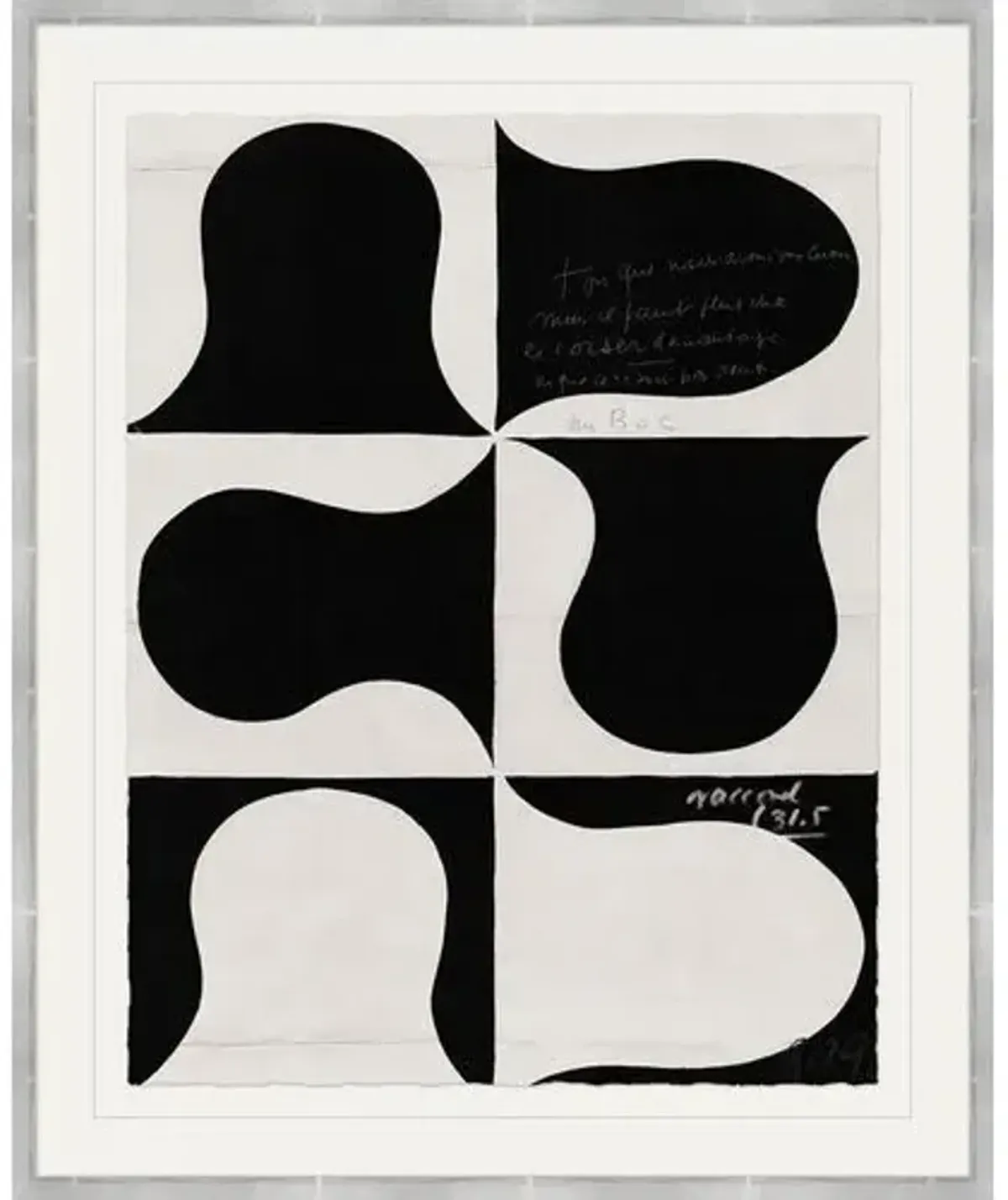 Paule Marrot - Black and White Abstract Series I Variation I - Soicher Marin