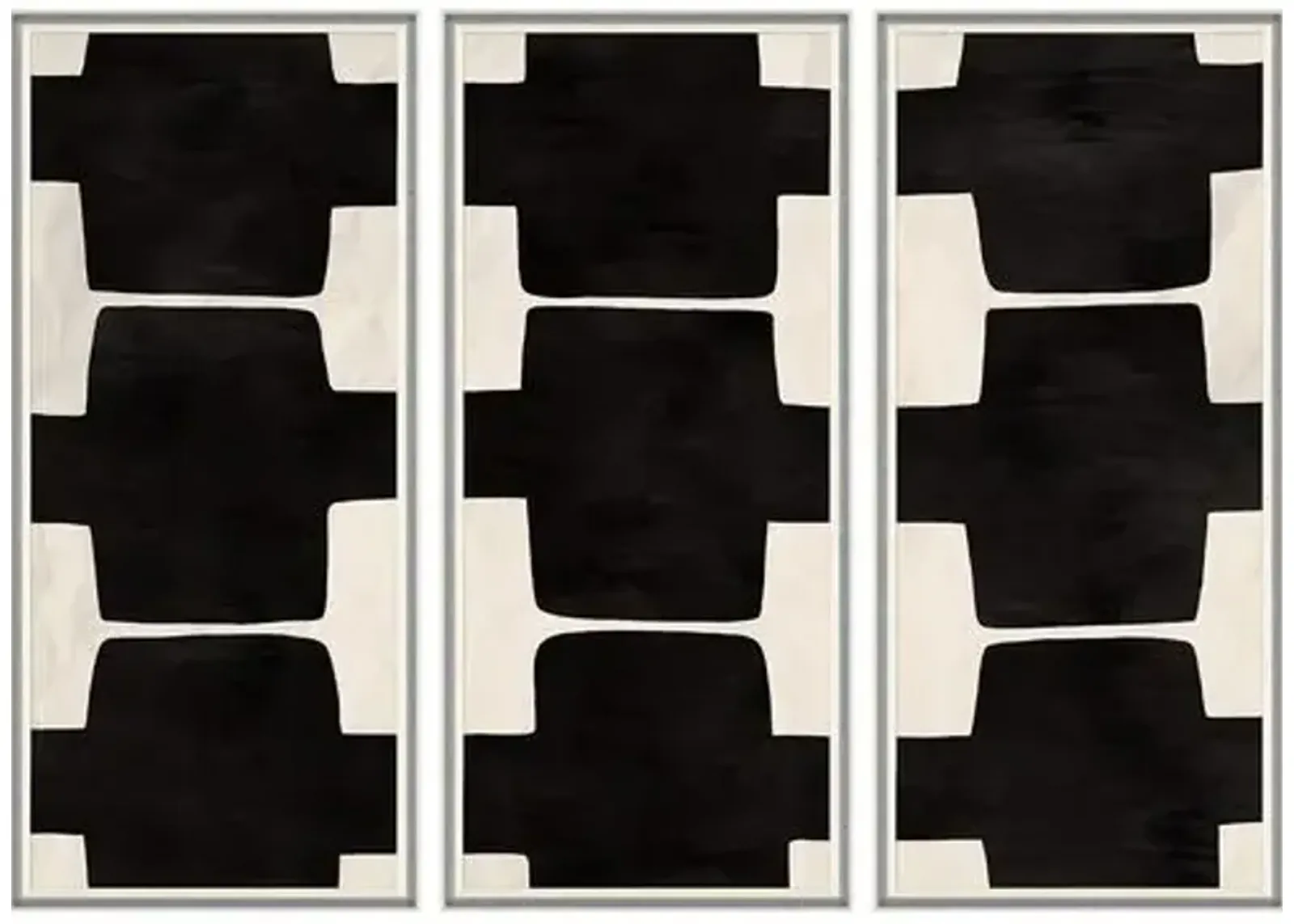 Paule Marrot - Black and White Abstract 3 Triptych Variation II - Soicher Marin